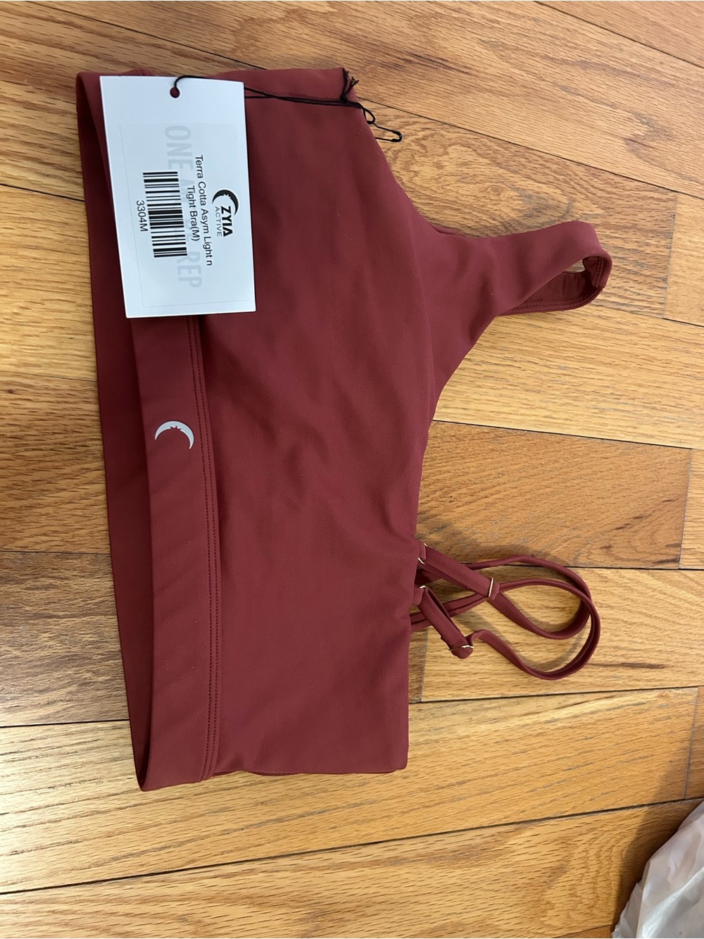 New Zyia Active Terra Cotta Asym Light n Tight Bra medium